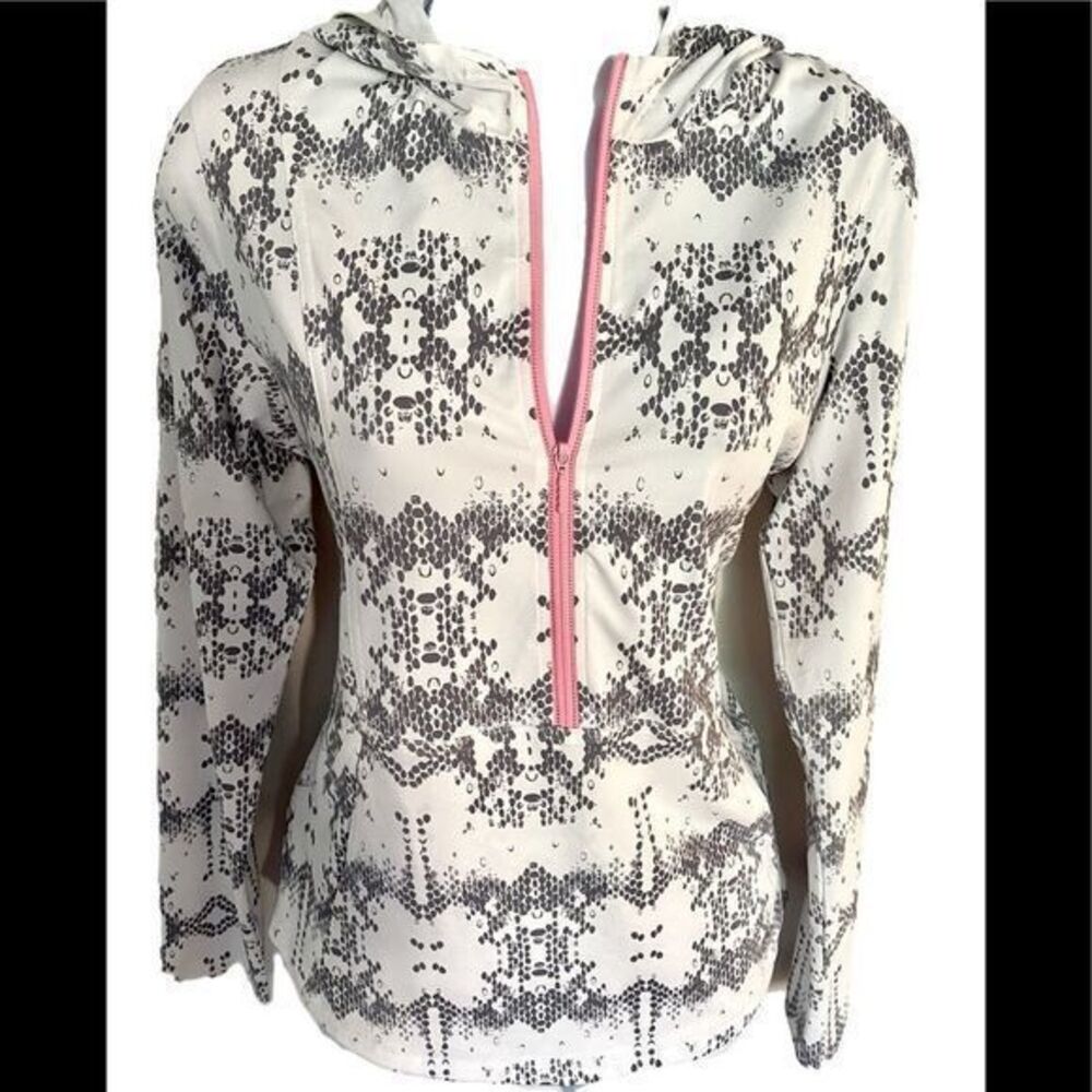Cutter&buck Annika quarter Zip Hoody - S gray /white , dry fit UPF 50